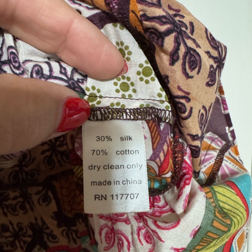 Postella Multicolor Boho Leaf Print Spaghetti Str… - image 4